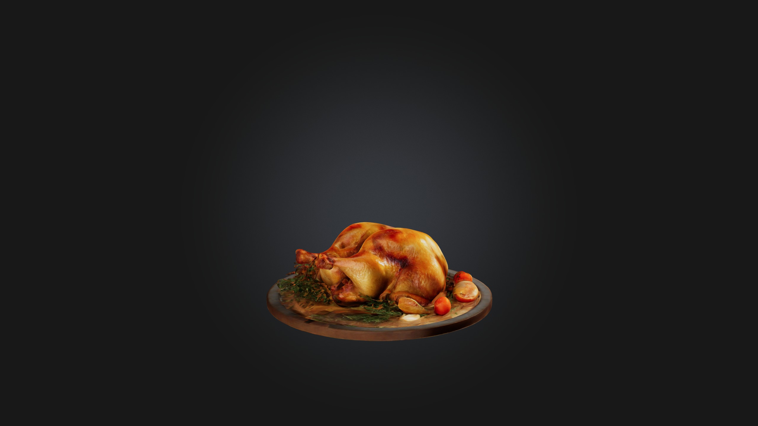 Roast Chicken Model Low-poly 3D model_8