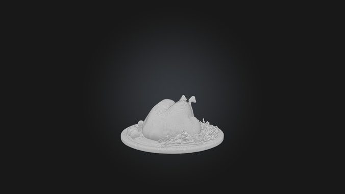 Roast Chicken Model Low-poly 3D model