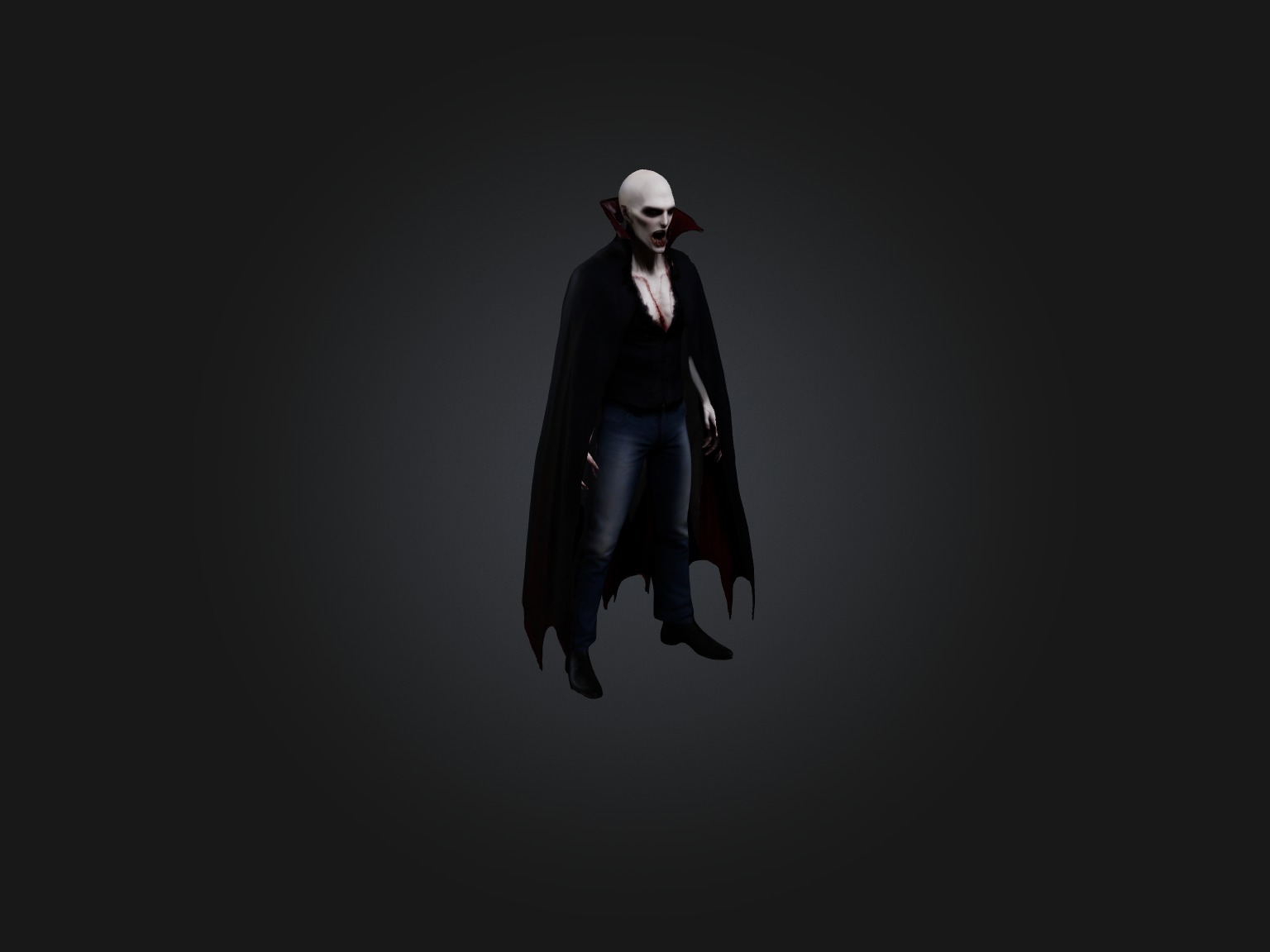 Realistic Vampire Model Low-poly 3D model_4