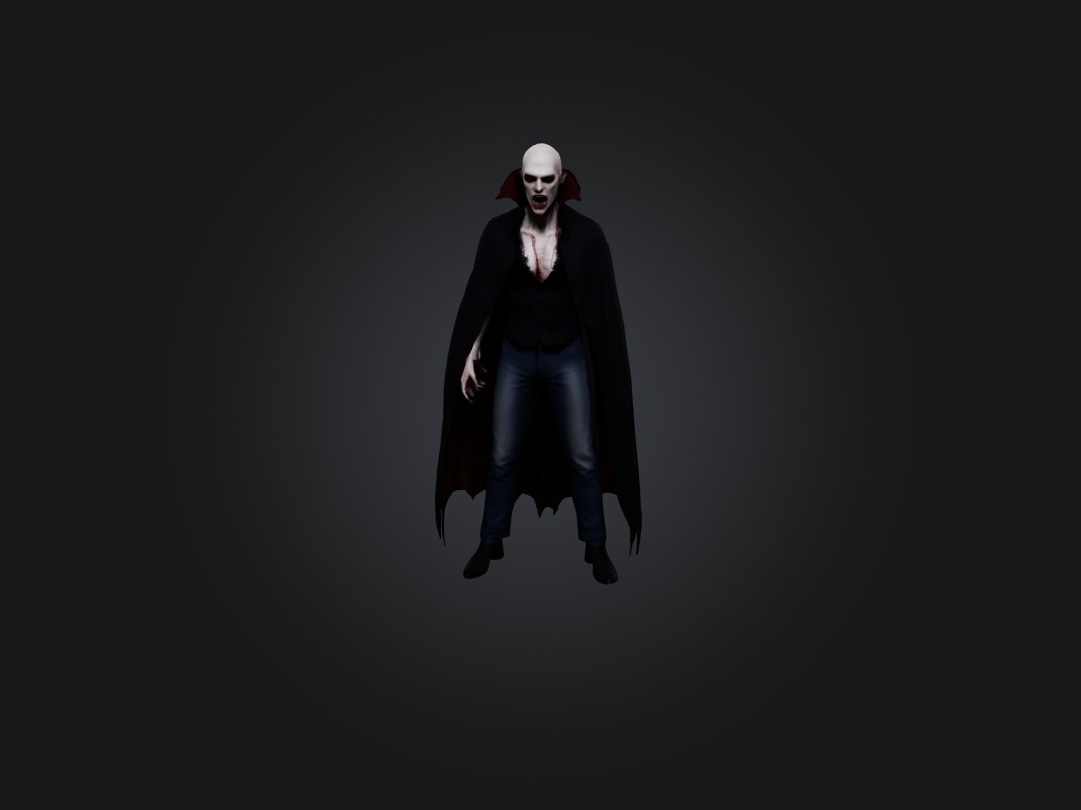 Realistic Vampire Model Low-poly 3D model_3