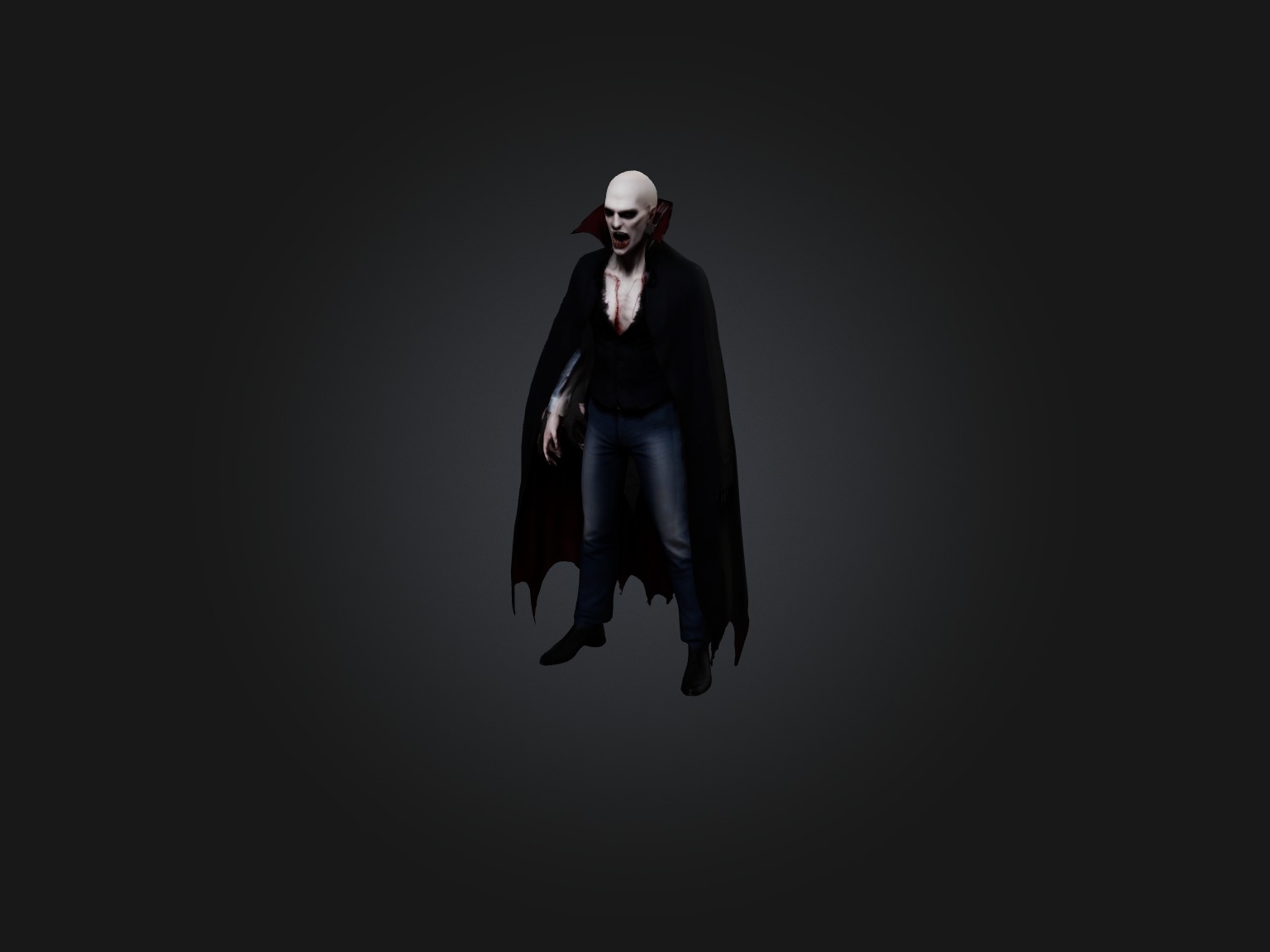 Realistic Vampire Model Low-poly 3D model_1