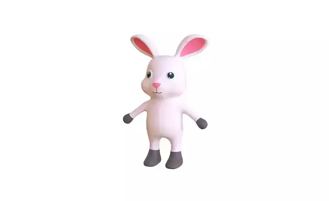 High-Quality 3D Cute Rabbit for Games 