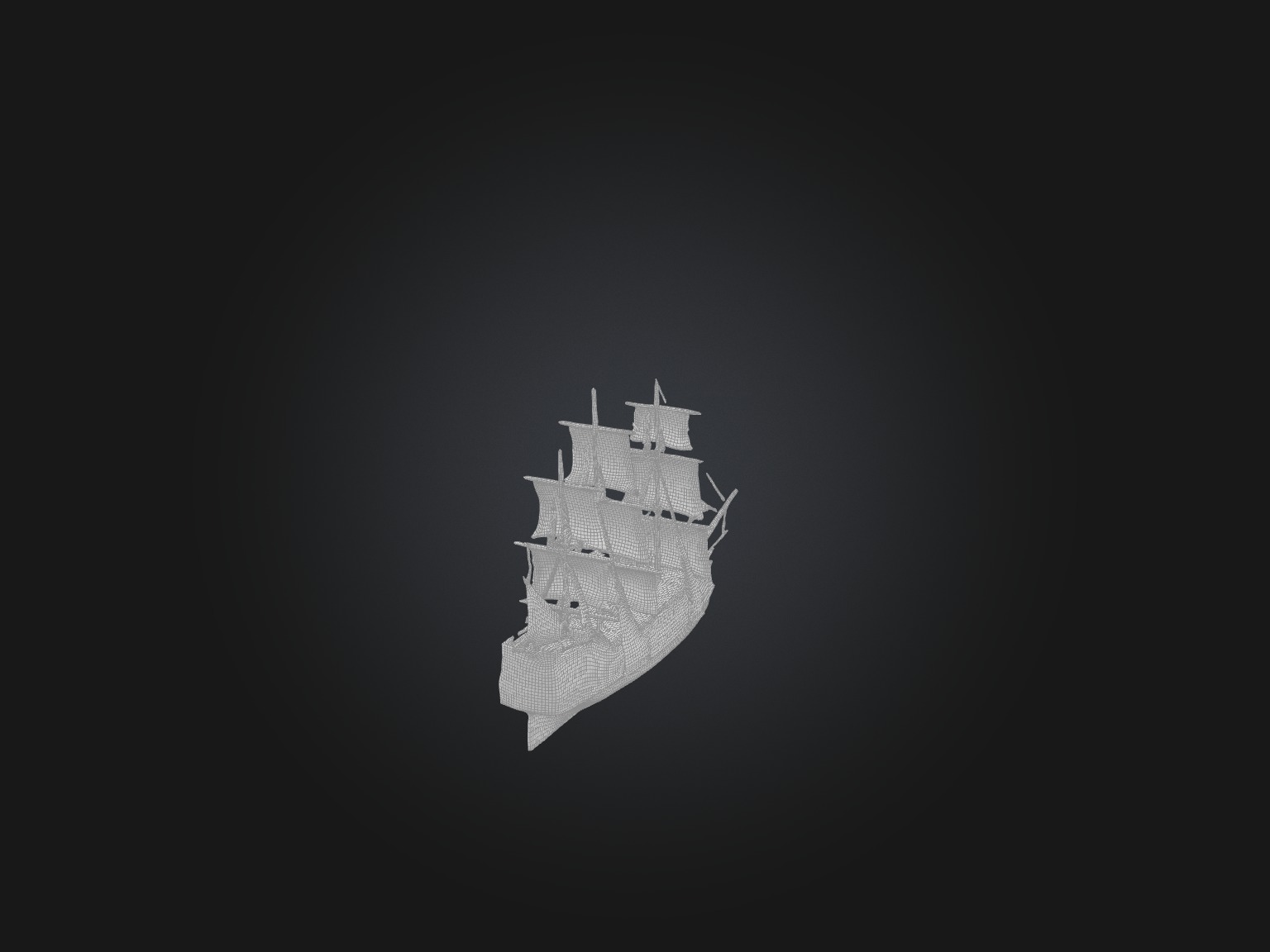 Realistic Ship Model Low-poly 3D model_2