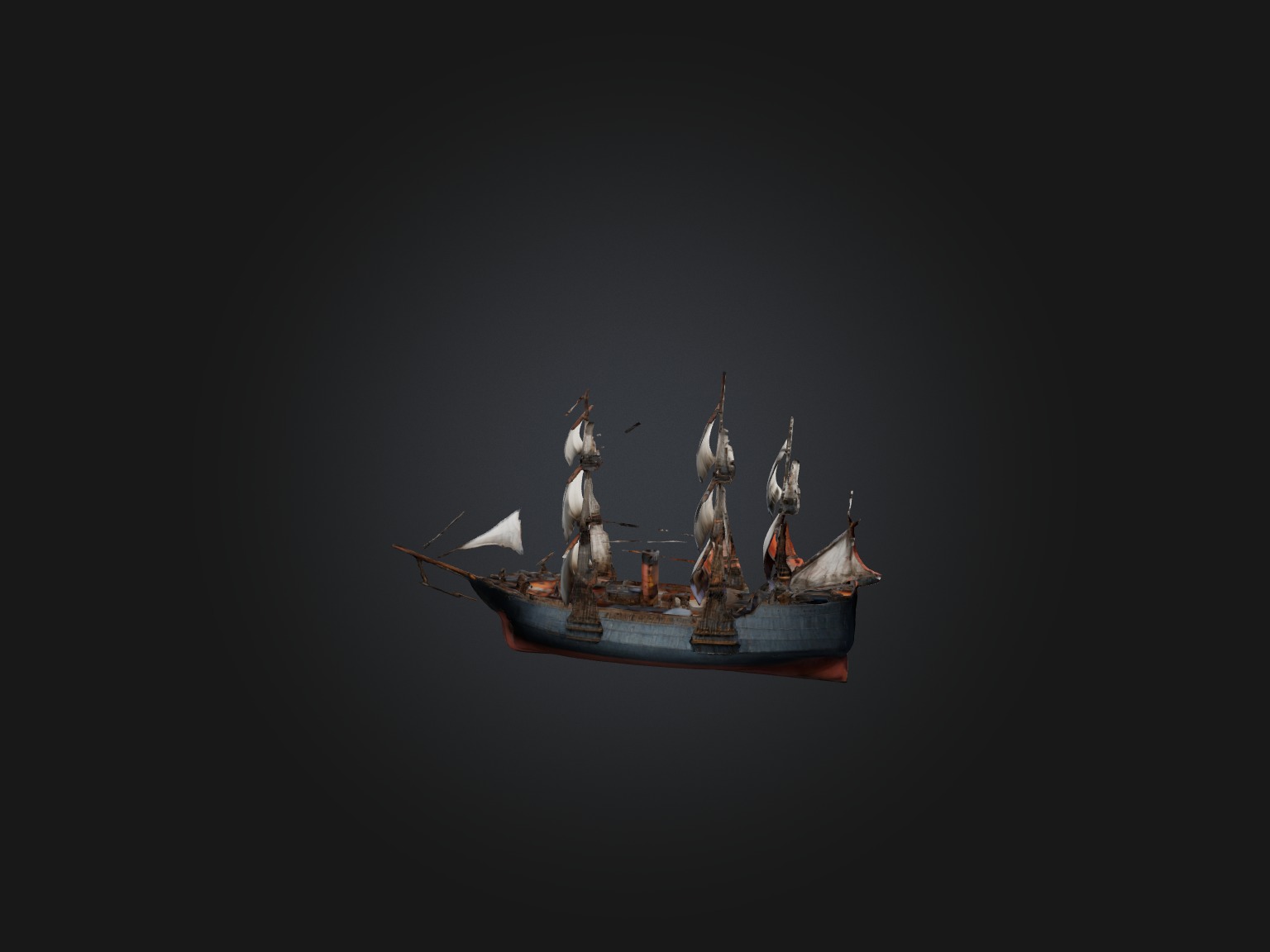 Realistic Ship Model Low-poly 3D model_5