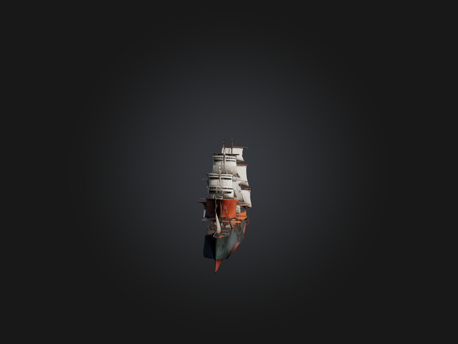 Realistic Ship Model Low-poly 3D model_3