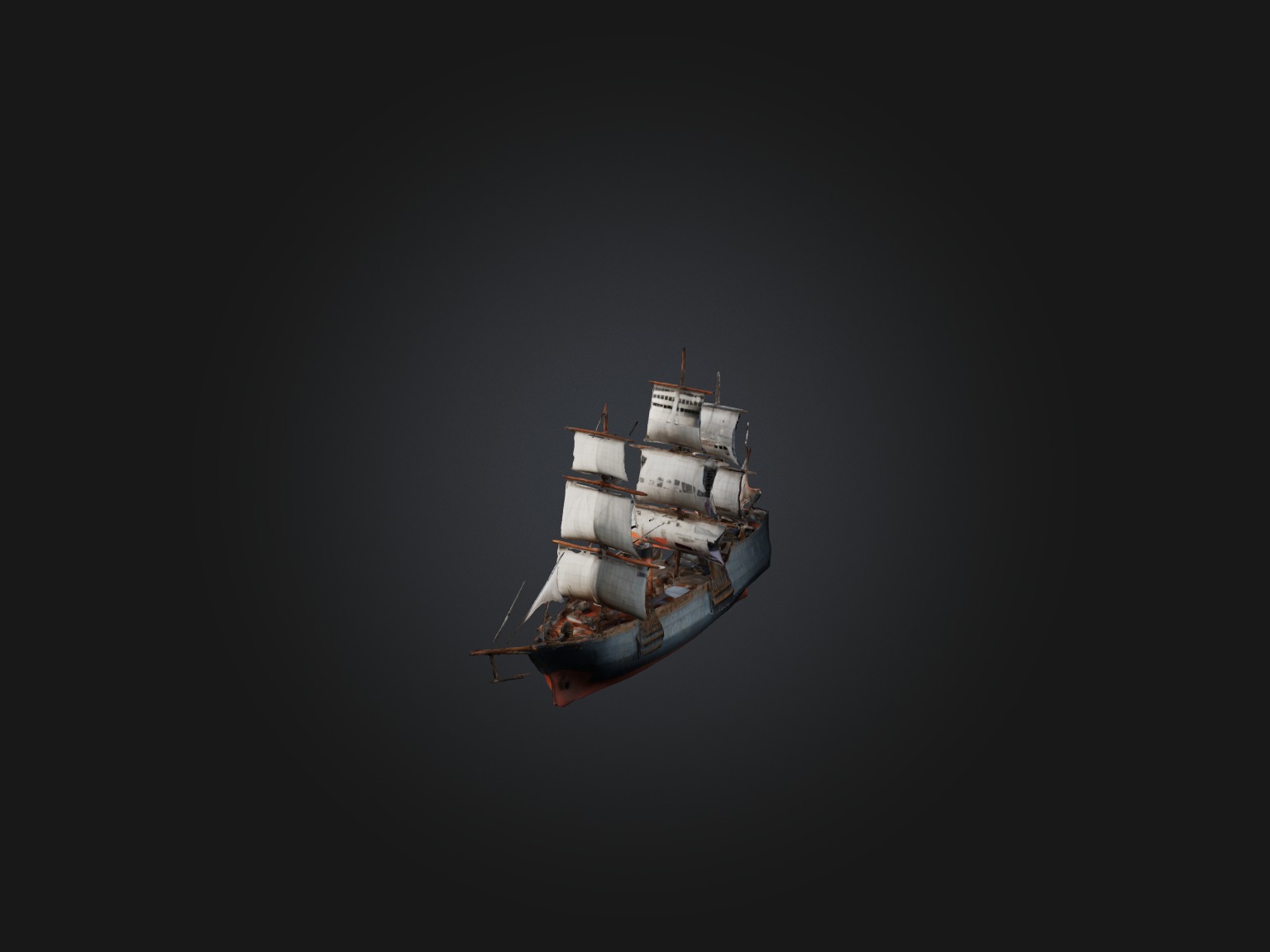 Realistic Ship Model Low-poly 3D model_7