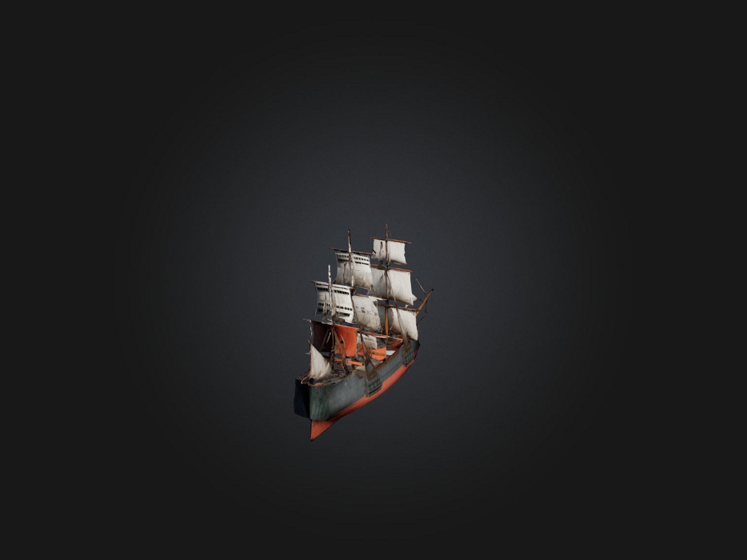 Realistic Ship Model Low-poly 3D model_1