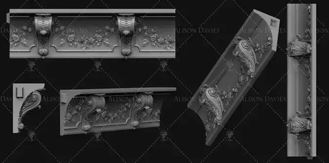 Cornicing with Doves 3D print model