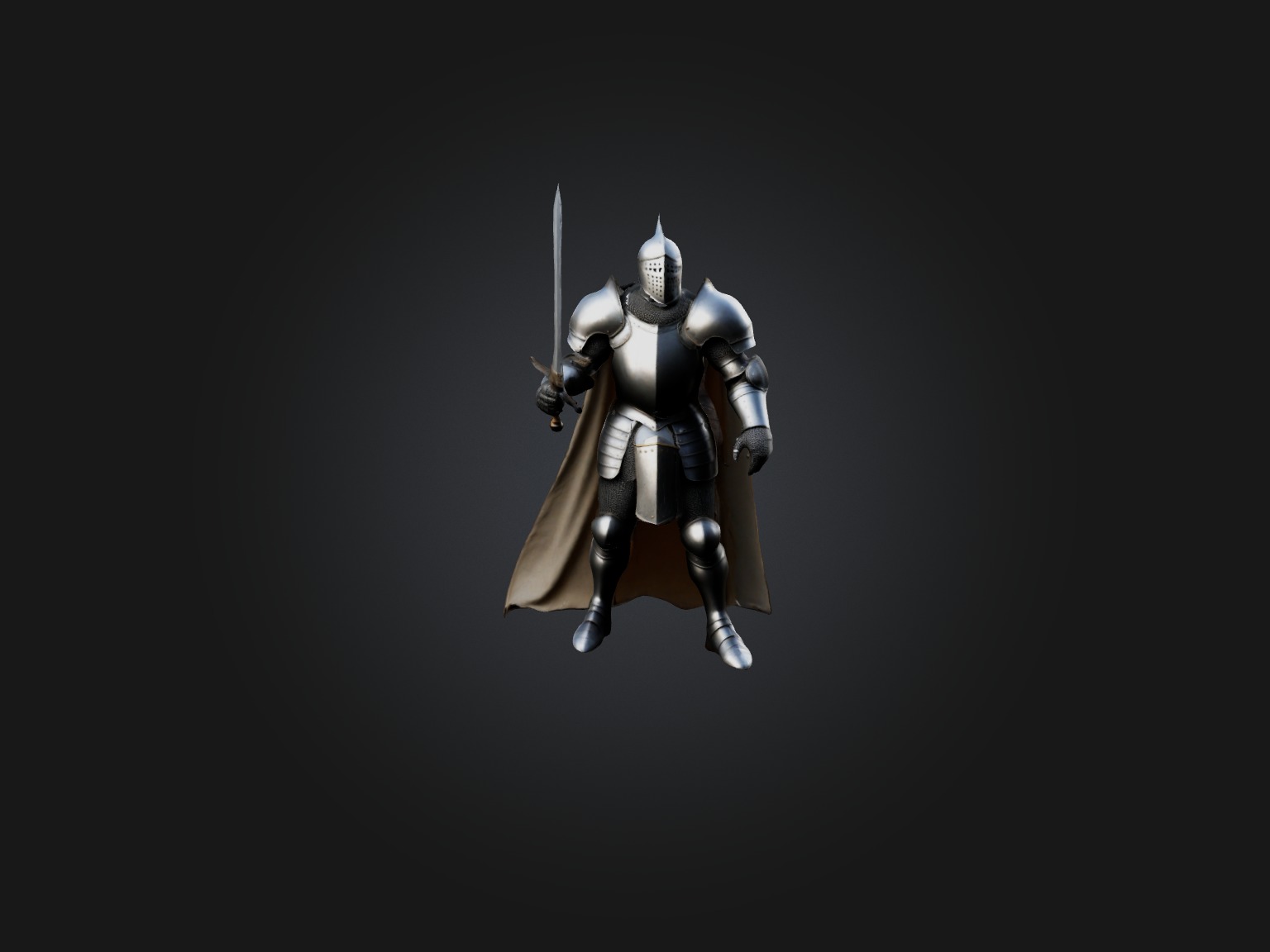 Realistic Knight Model Low-poly 3D model_3