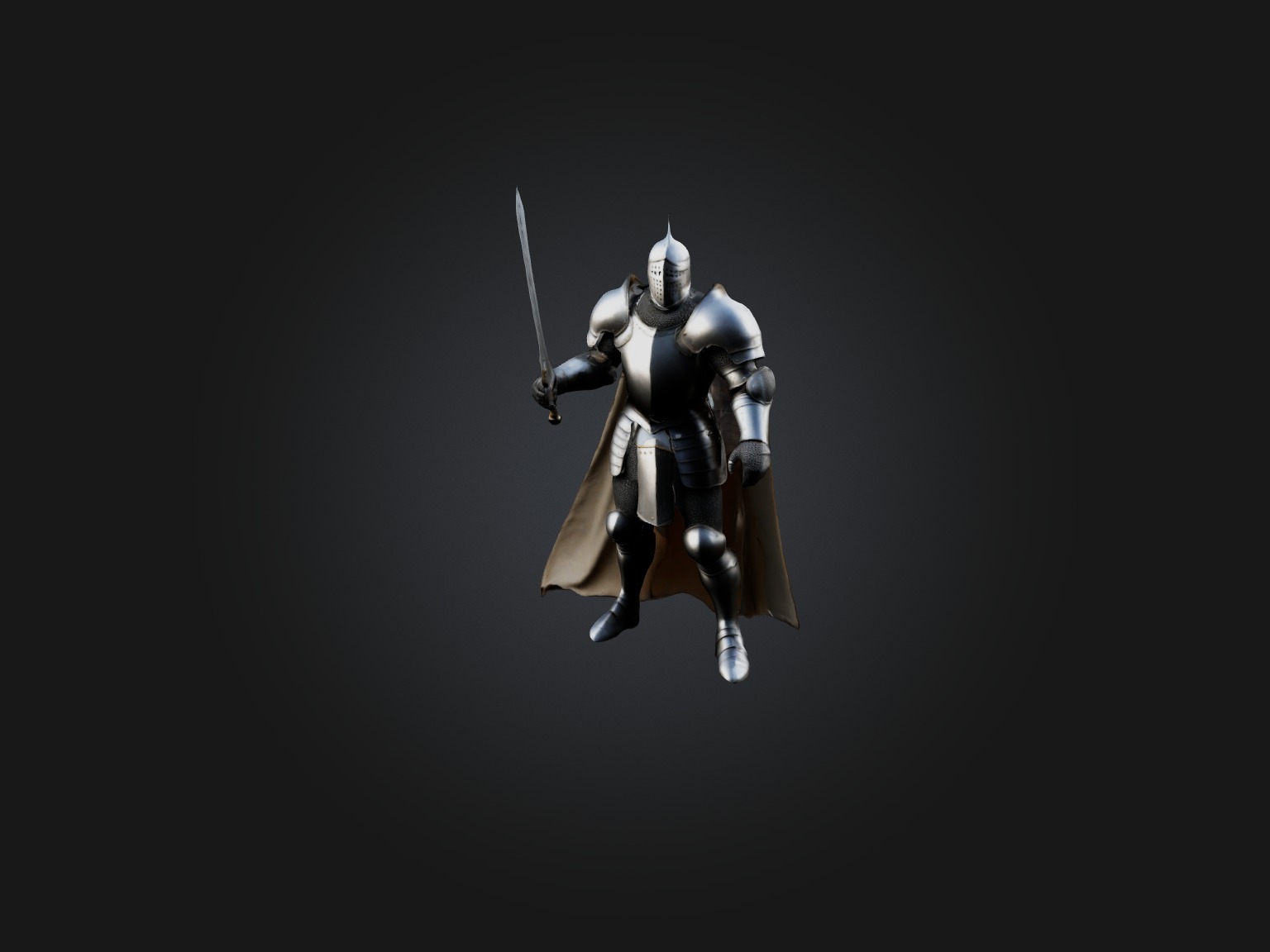 Realistic Knight Model Low-poly 3D model_1