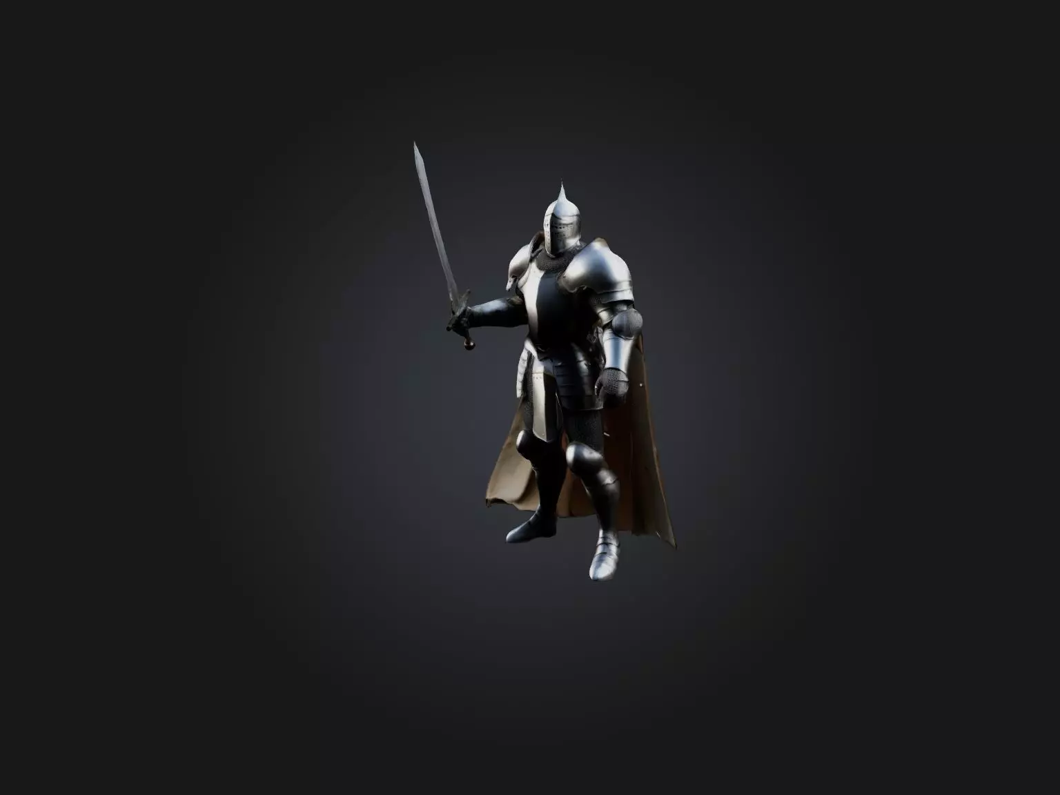 Realistic Knight Model Low-poly 3D model_0