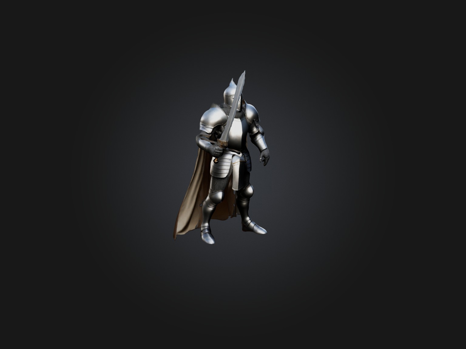 Realistic Knight Model Low-poly 3D model_4