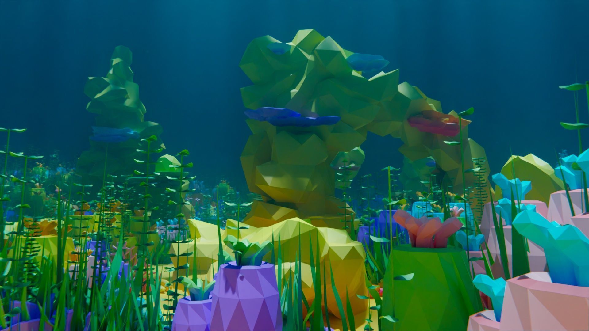 low poly Nature Underwater world pack Low-poly 3D model_2