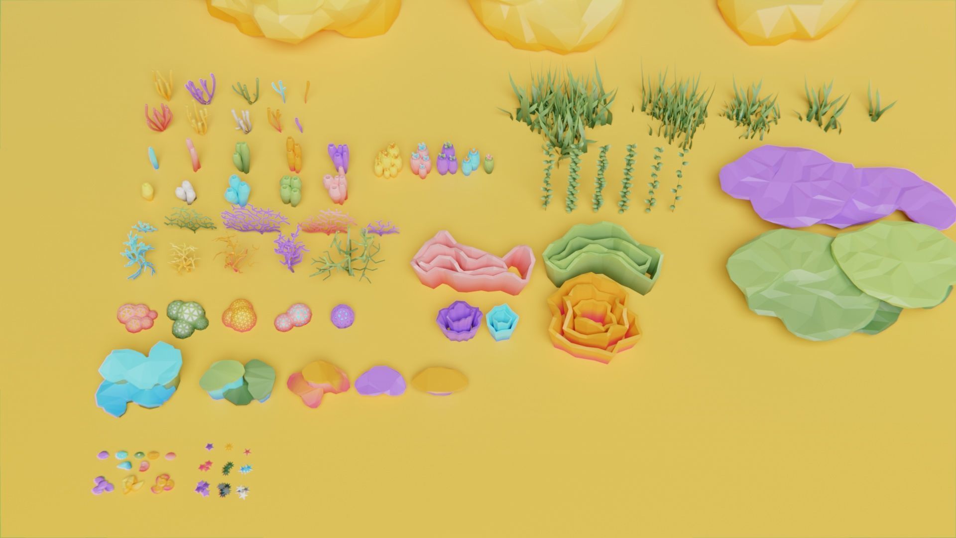 low poly Nature Underwater world pack Low-poly 3D model_17