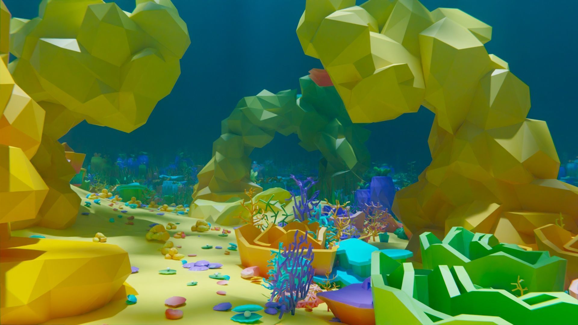low poly Nature Underwater world pack Low-poly 3D model_5