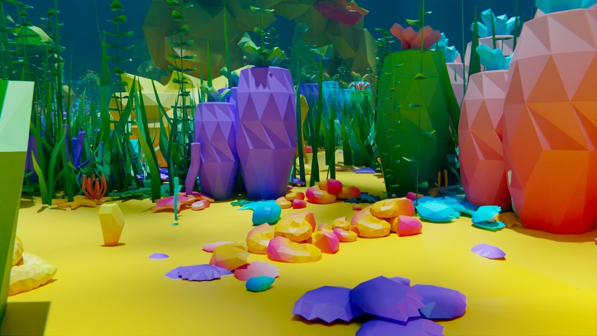 low poly Nature Underwater world pack Low-poly 3D model_3