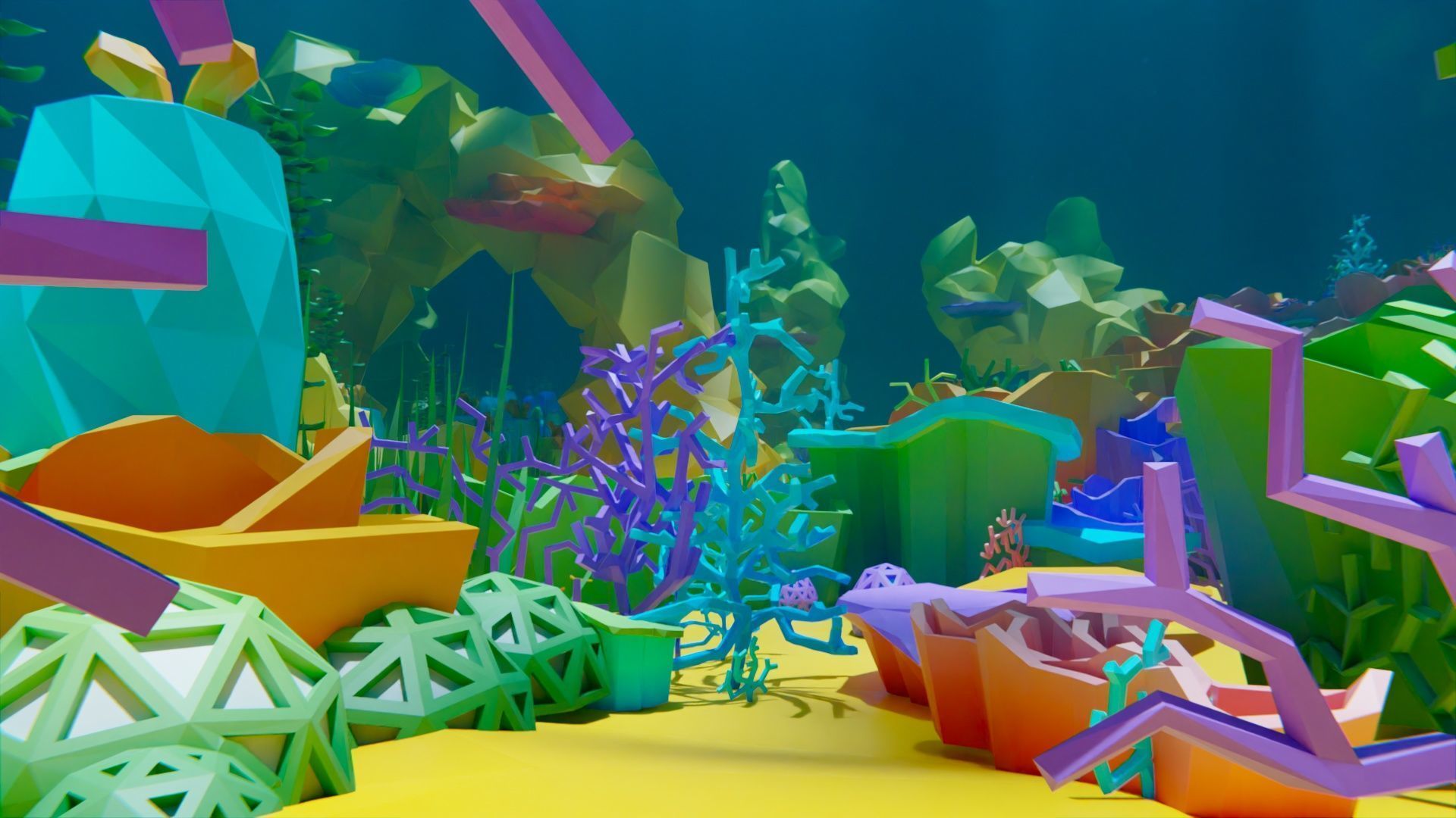 low poly Nature Underwater world pack Low-poly 3D model_7