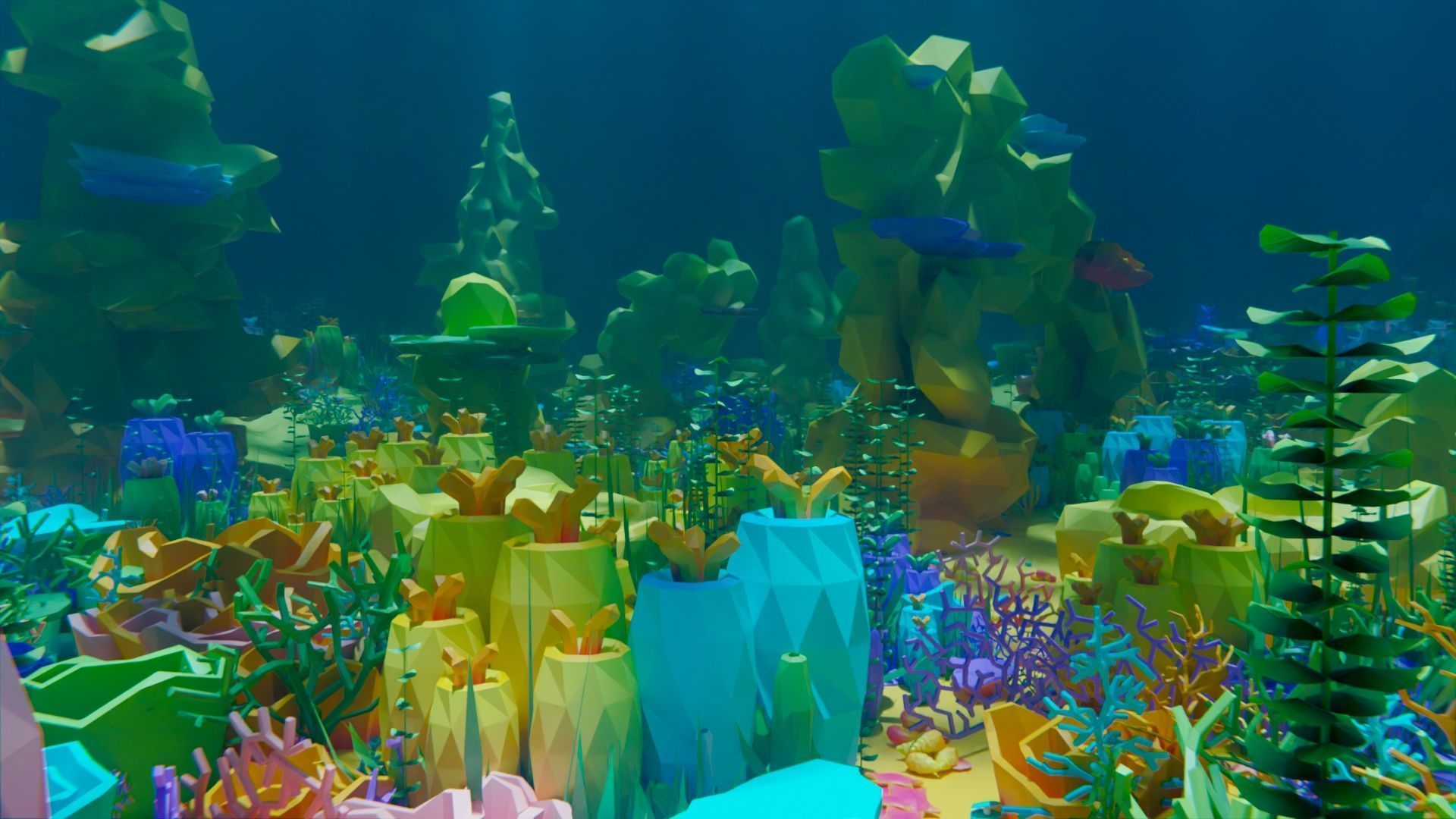 low poly Nature Underwater world pack Low-poly 3D model_11