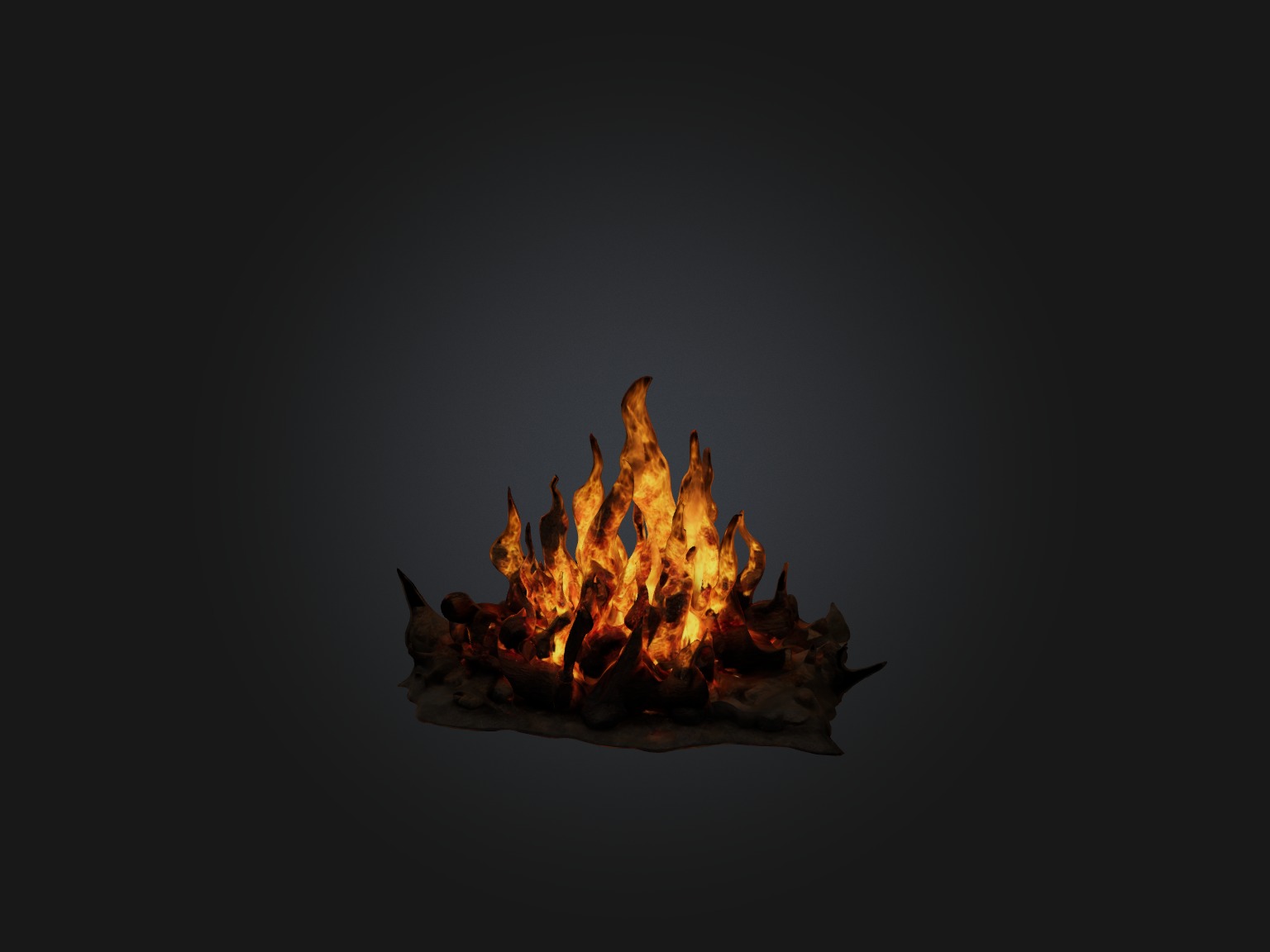 Realistic Fire Model Low-poly 3D model_3