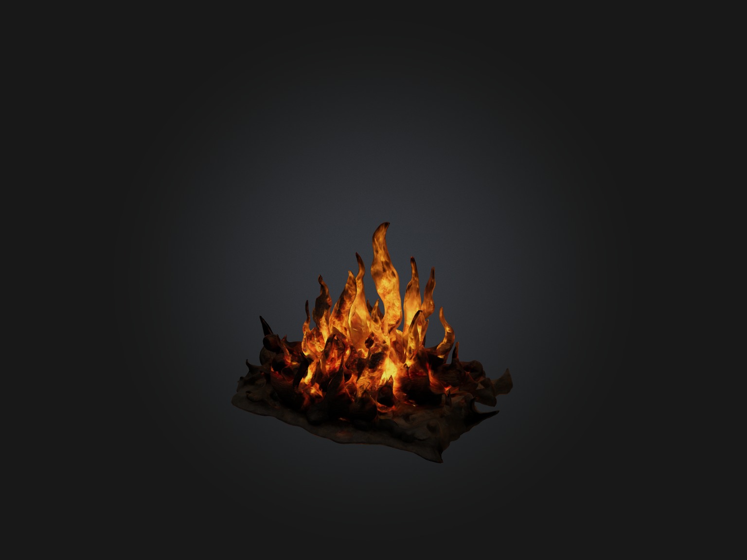 Realistic Fire Model Low-poly 3D model_1