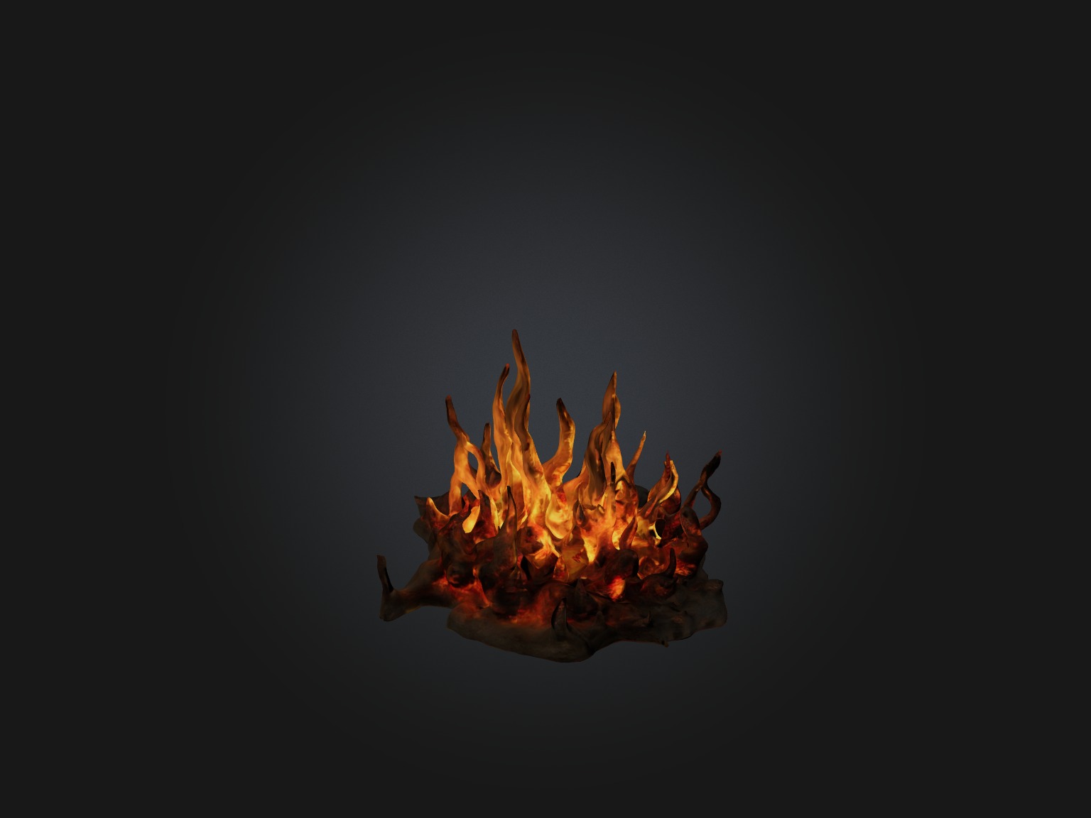 Realistic Fire Model Low-poly 3D model_6