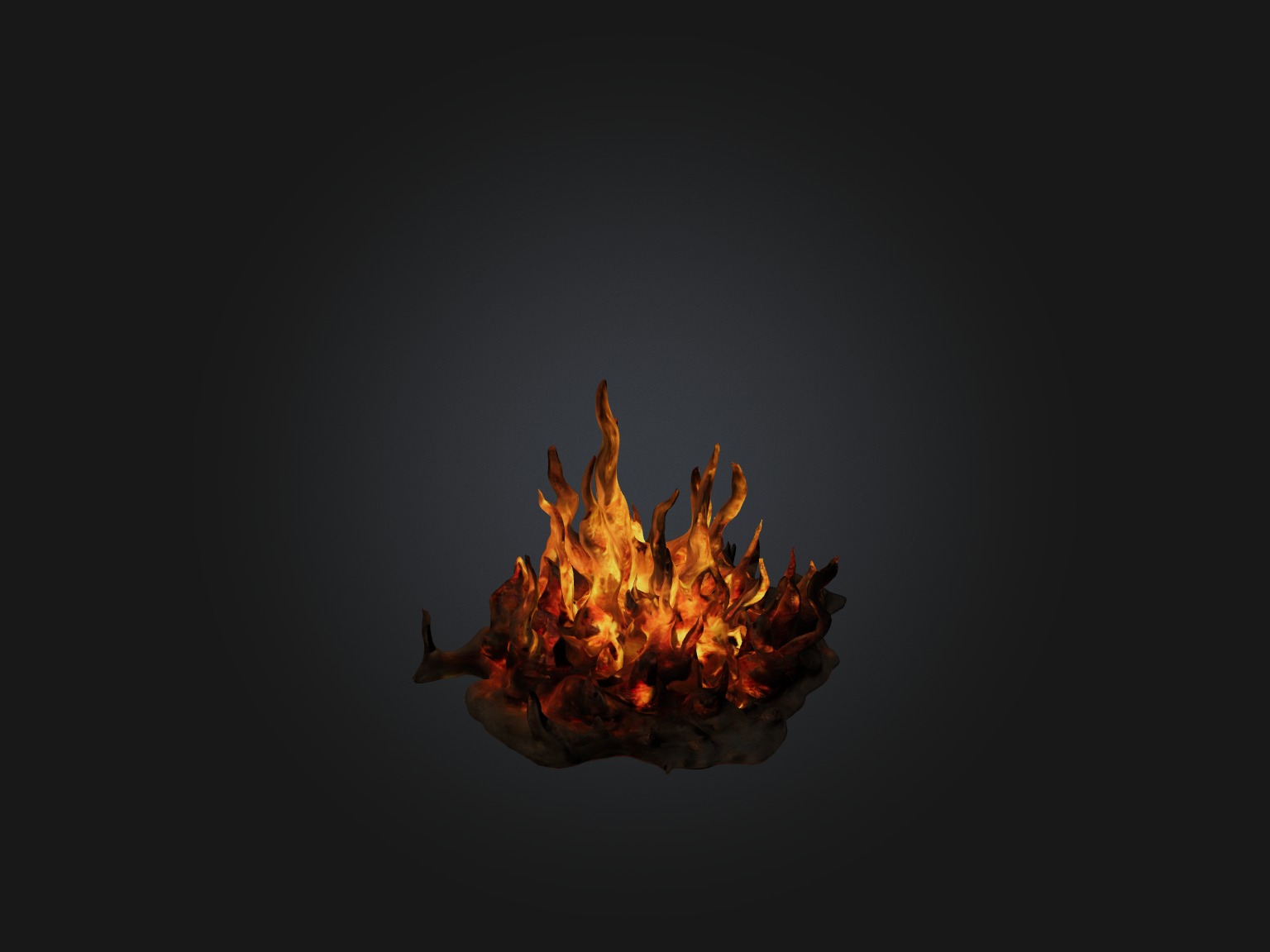 Realistic Fire Model Low-poly 3D model_5