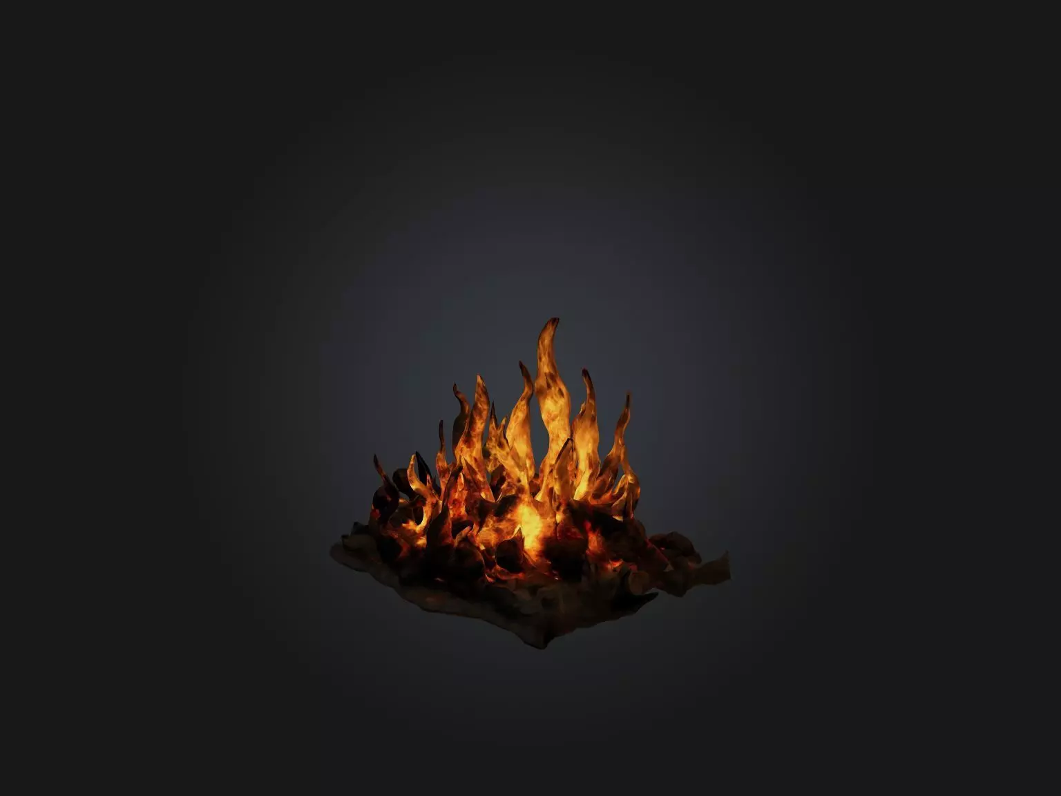 Realistic Fire Model Low-poly 3D model_0