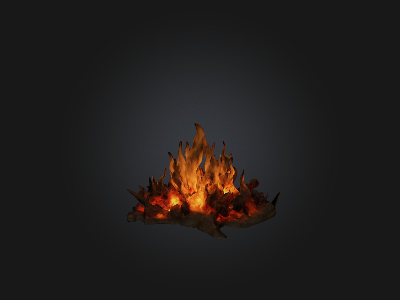 Realistic Fire Model Low-poly 3D model_7