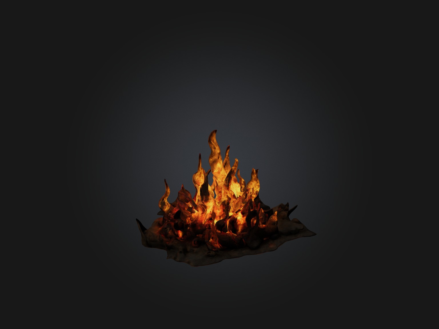 Realistic Fire Model Low-poly 3D model_4