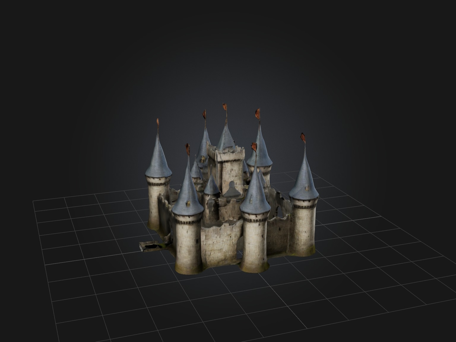 Realistic Castle Model Low-poly 3D model_6