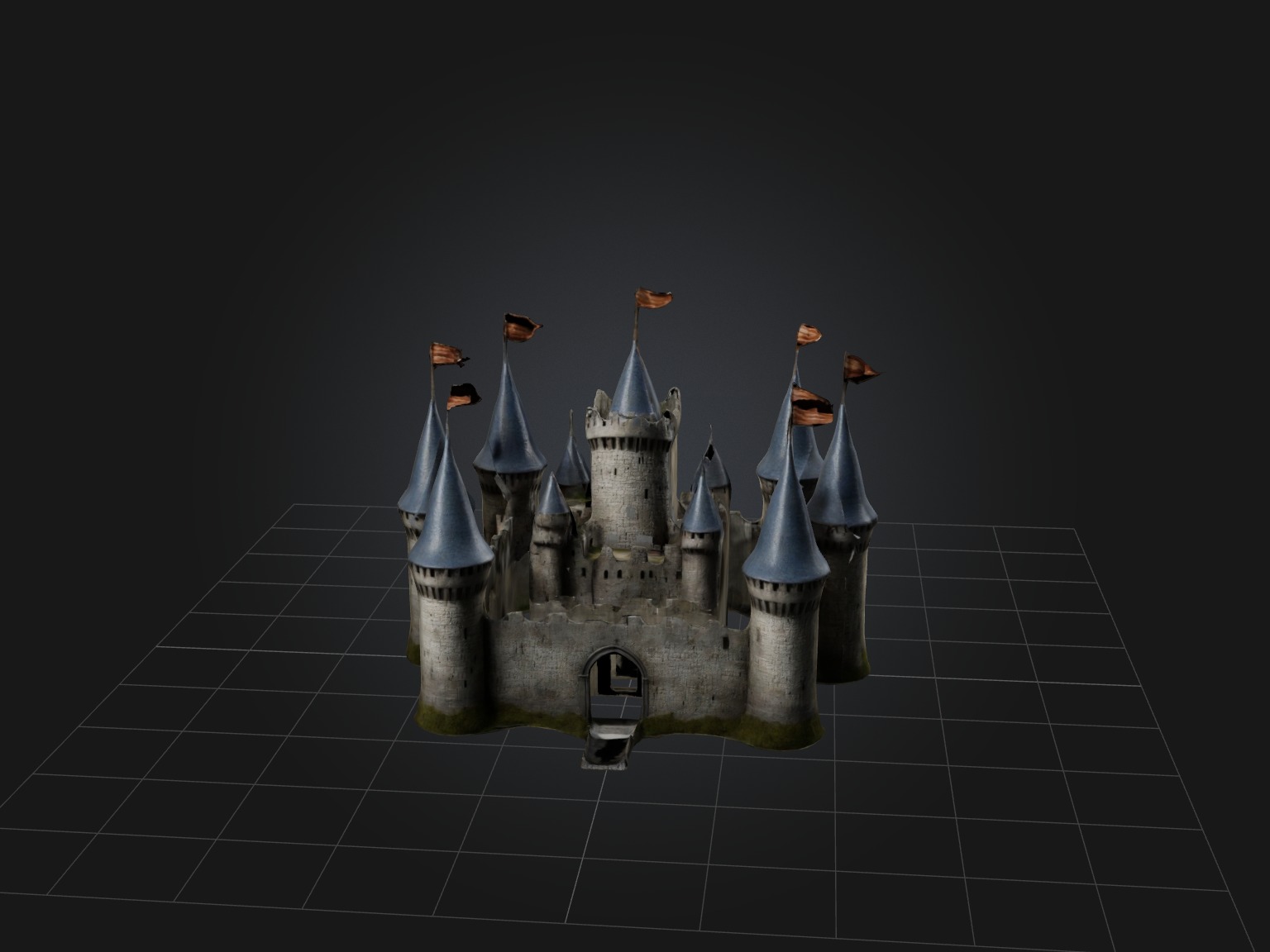 Realistic Castle Model Low-poly 3D model_3