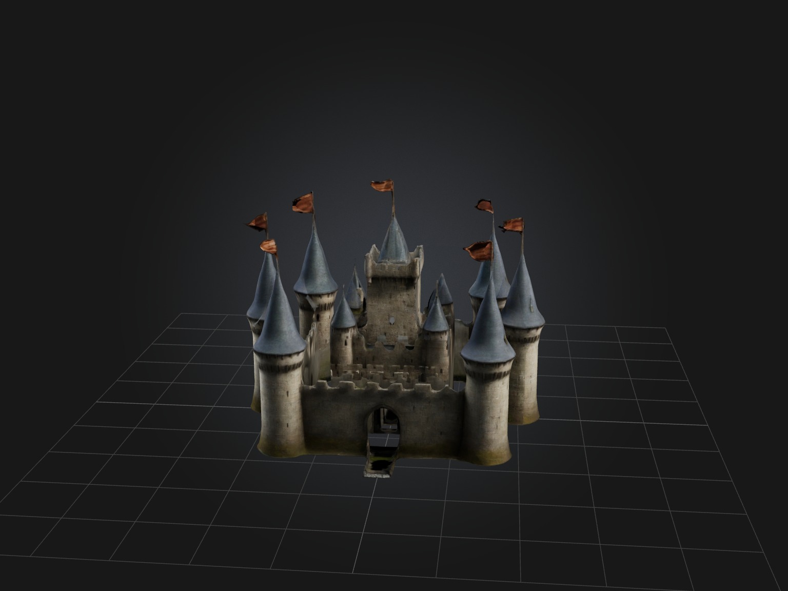 Realistic Castle Model Low-poly 3D model_8