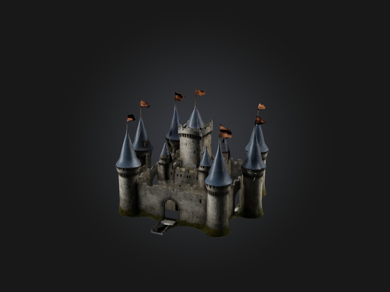 Realistic Castle Model Low-poly 3D model_1