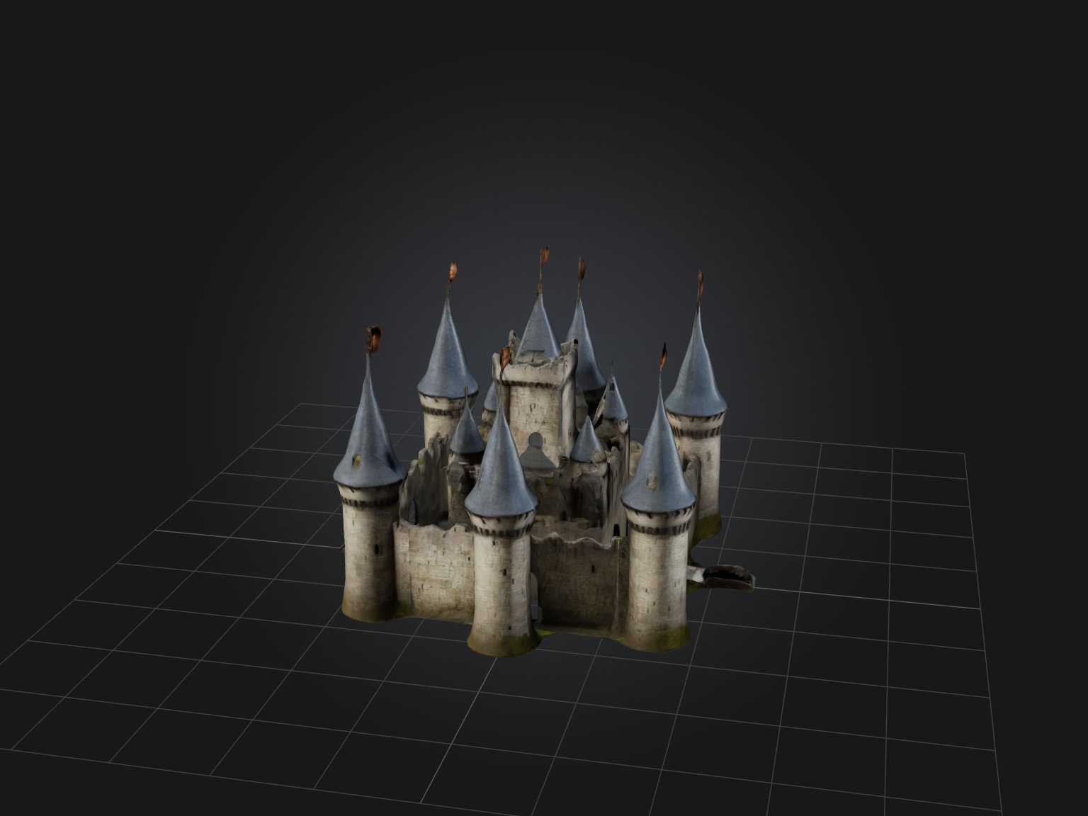 Realistic Castle Model Low-poly 3D model_5