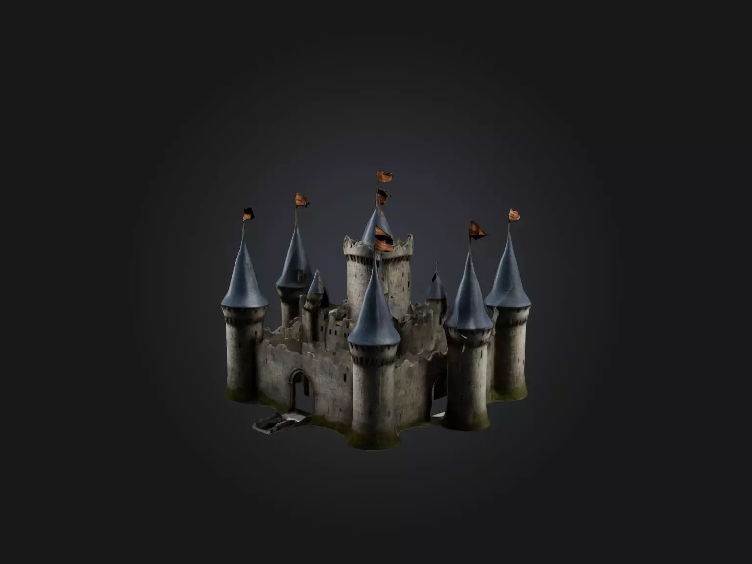 Realistic Castle Model Low-poly 3D model_0