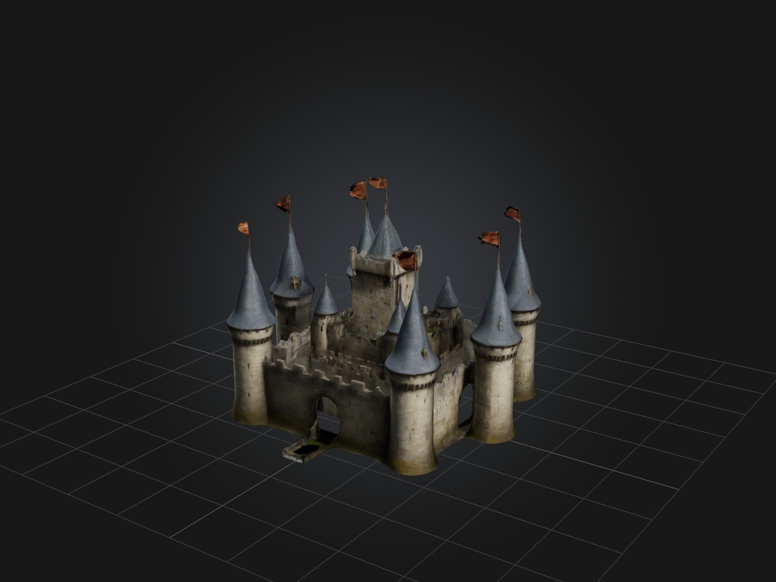 Realistic Castle Model Low-poly 3D model_7