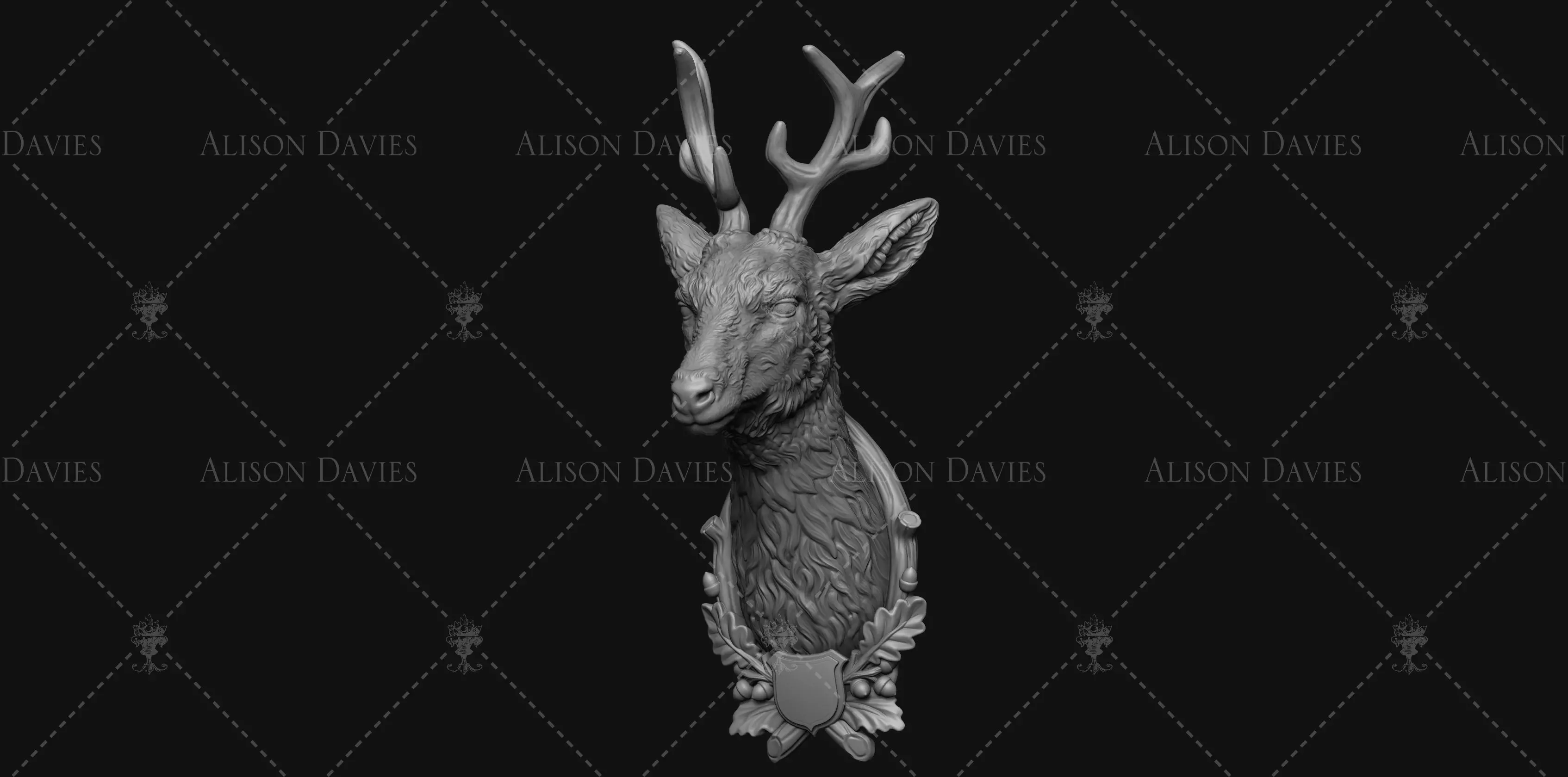Deer wall mounted model 3D print model 3D print model_0