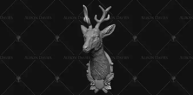 Deer wall mounted model 3D print model