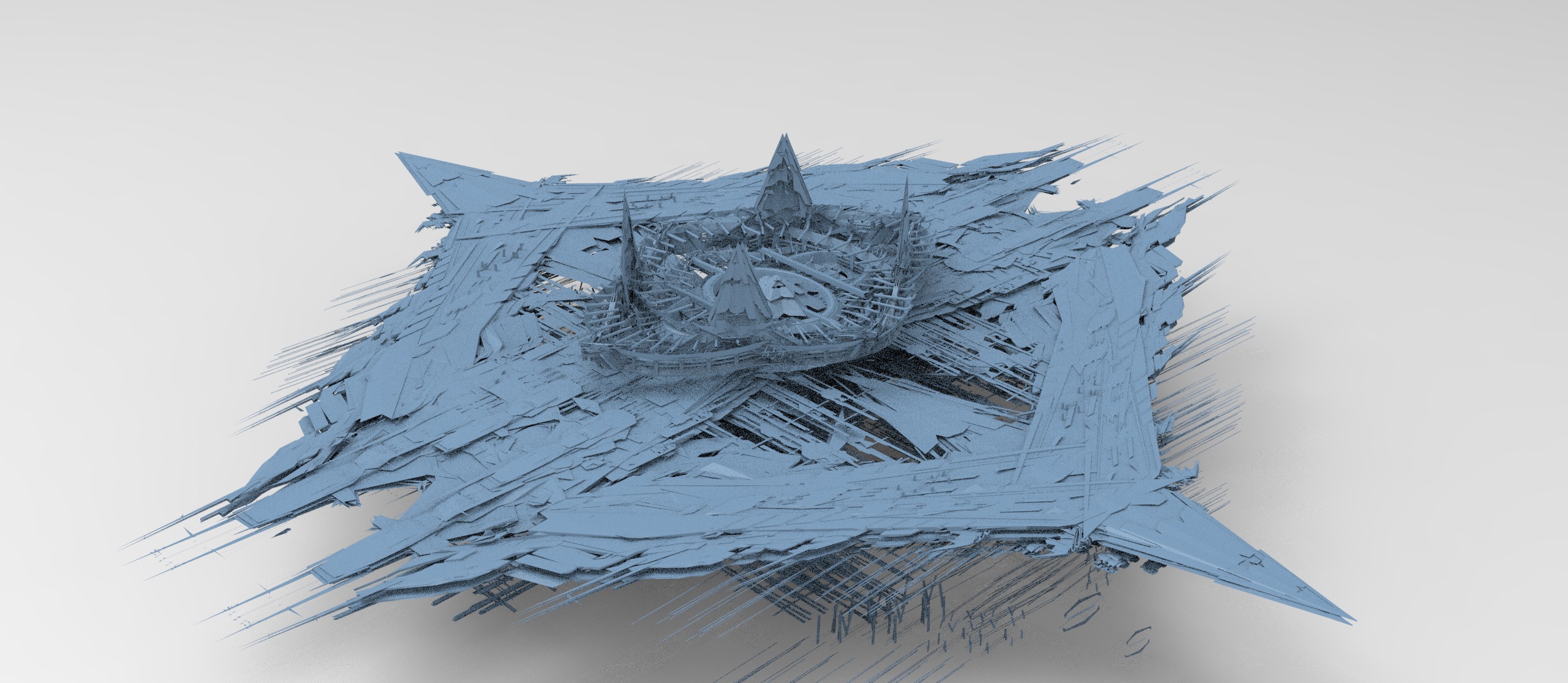 Cyberpunk magma oil rig 1  3D model_2