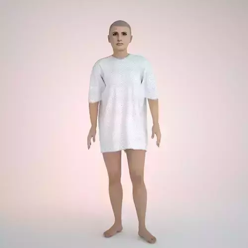 Middle Aged Caucasian Woman Wearing Hospital Gown