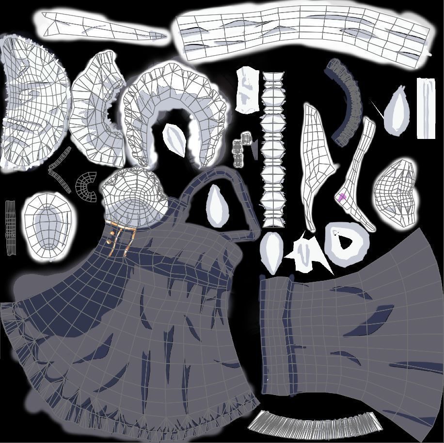 Anime Maid 3D model_16