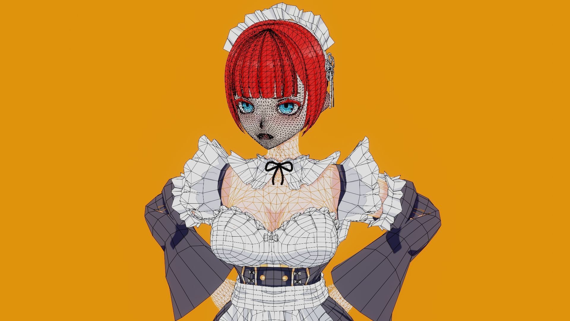 Anime Maid 3D model_10
