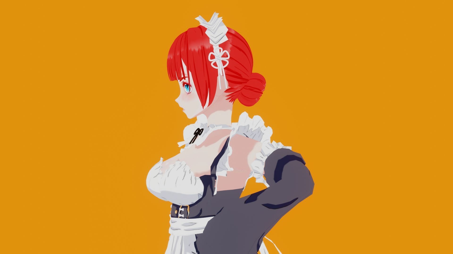 Anime Maid 3D model_2