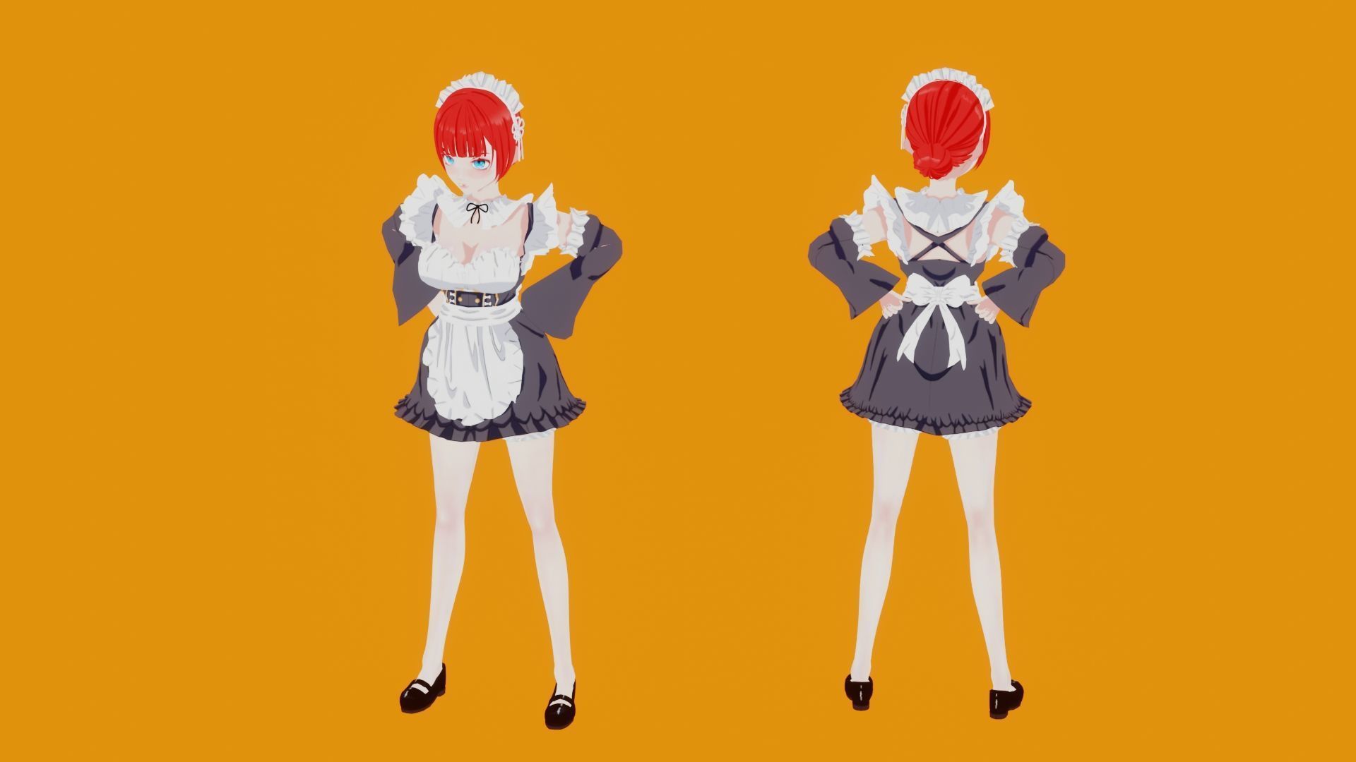 Anime Maid 3D model_6