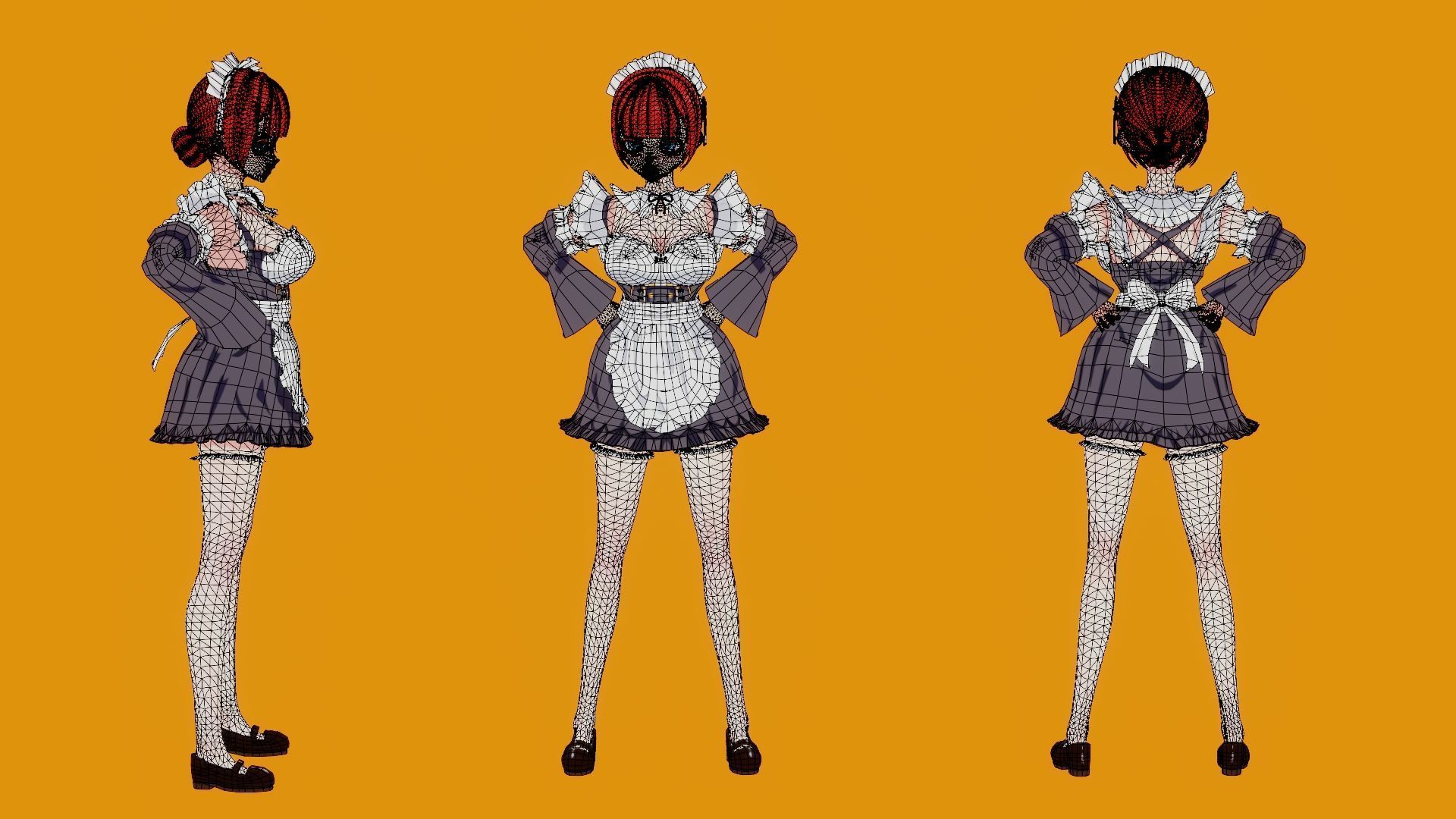 Anime Maid 3D model_13