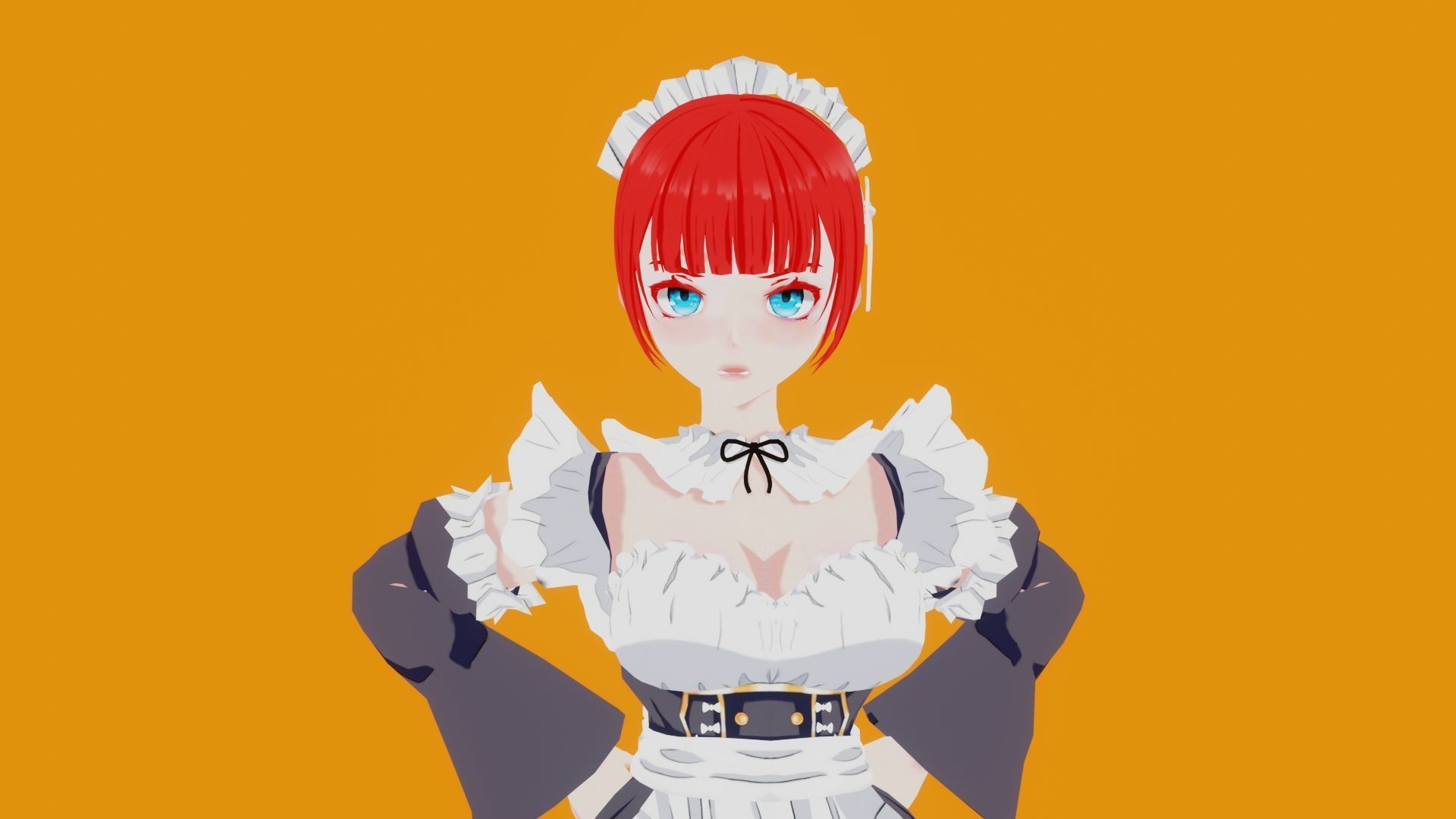 Anime Maid 3D model_1