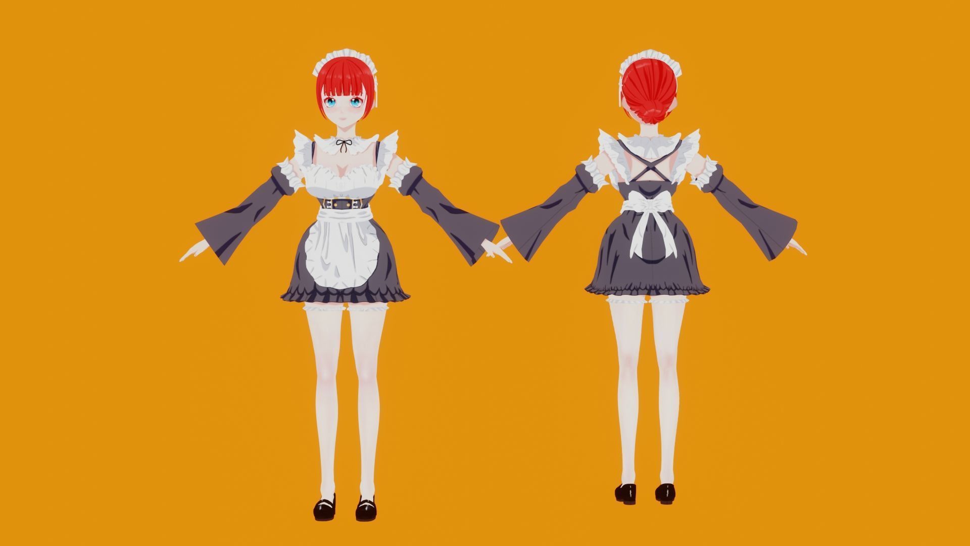 Anime Maid 3D model_7