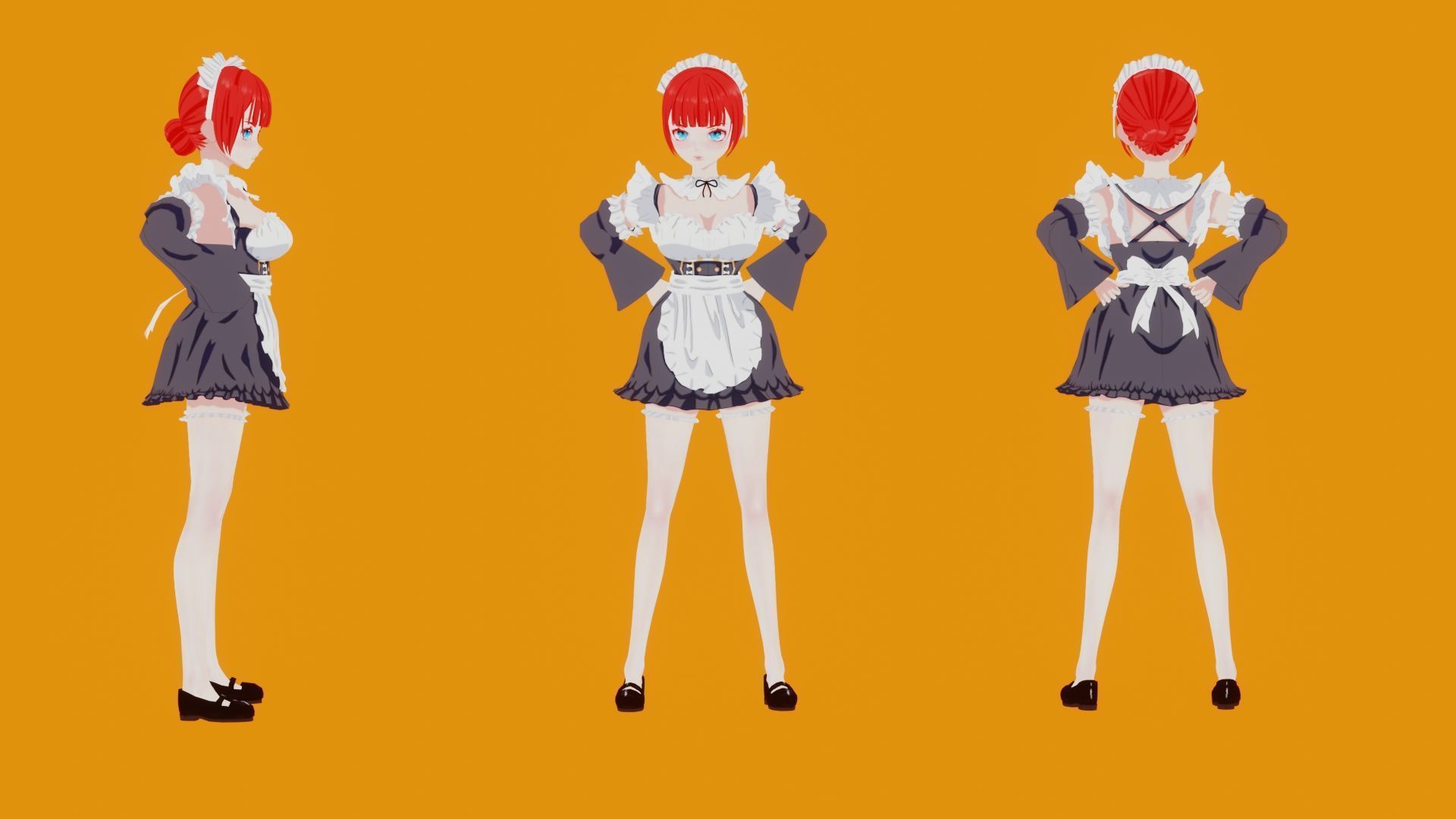 Anime Maid 3D model_12