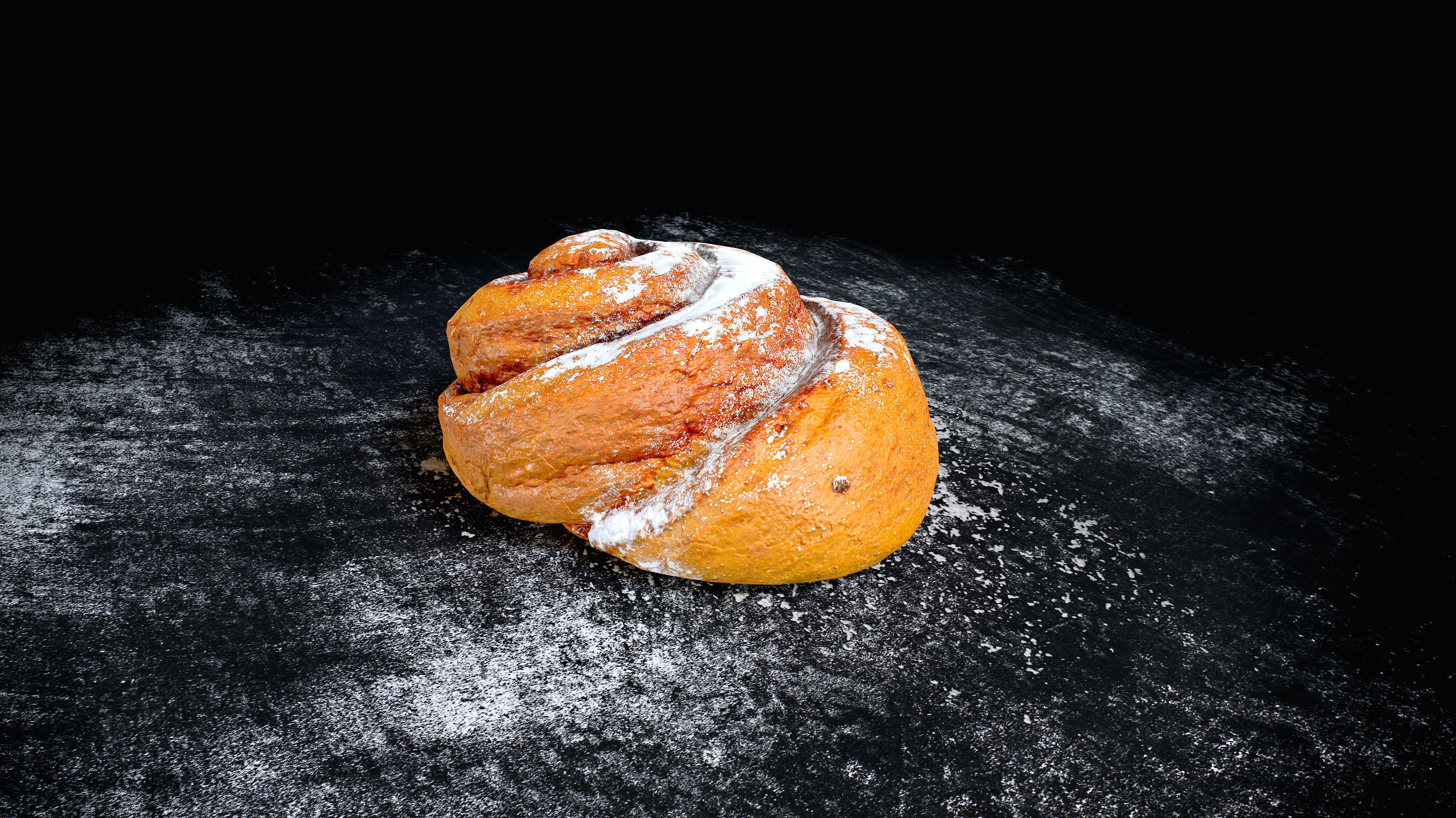 Swirl bun PBR Low-poly 3D model_4