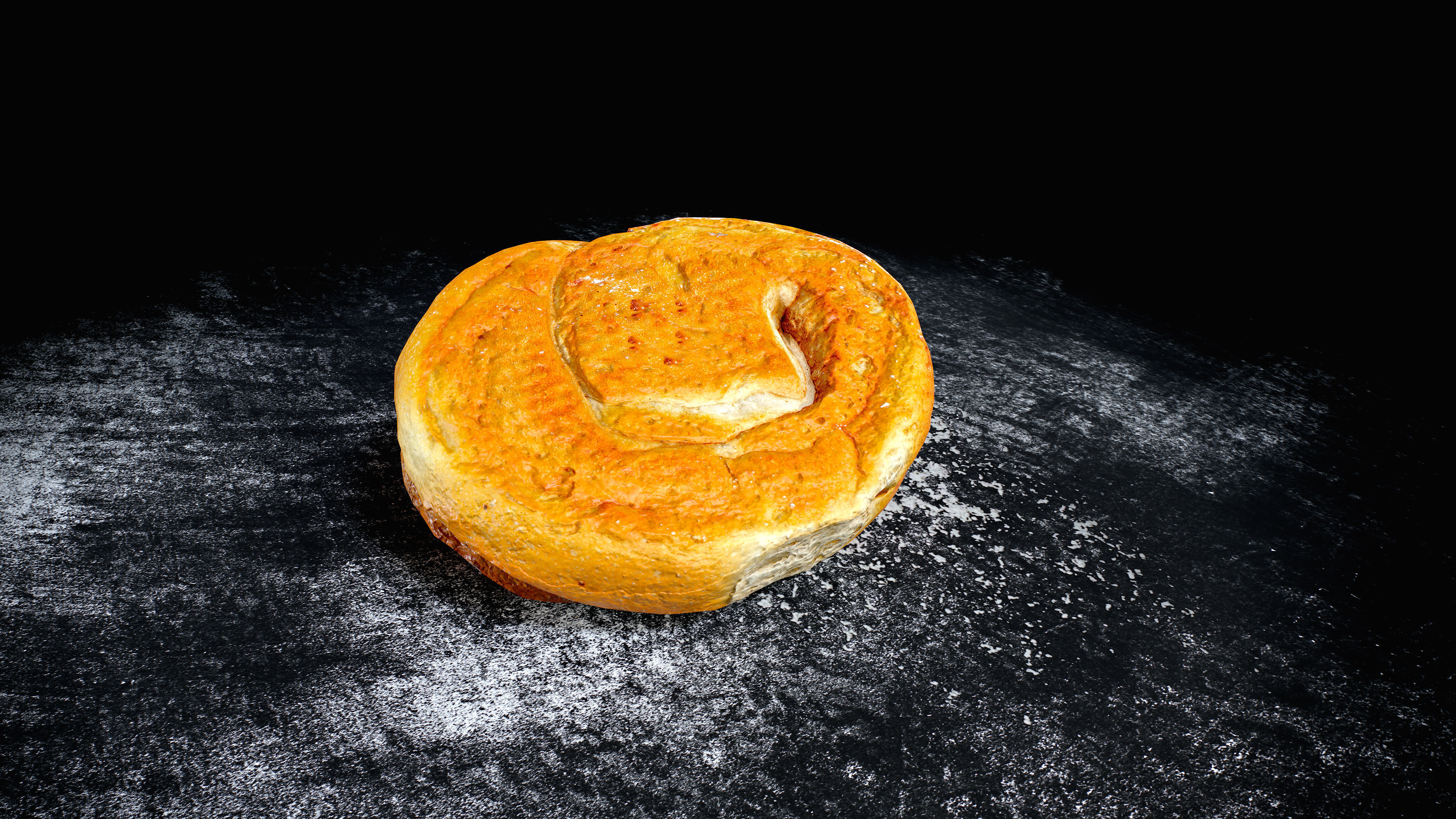 Swirl bun PBR Low-poly 3D model_6